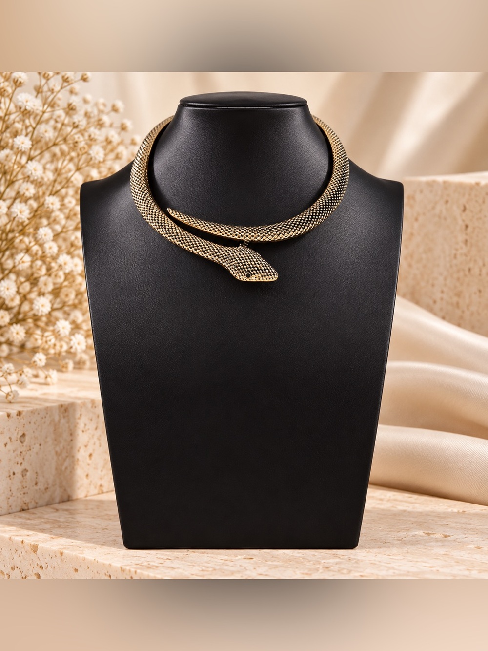 Gold Snake Choker Necklace - Picture 3 of 3